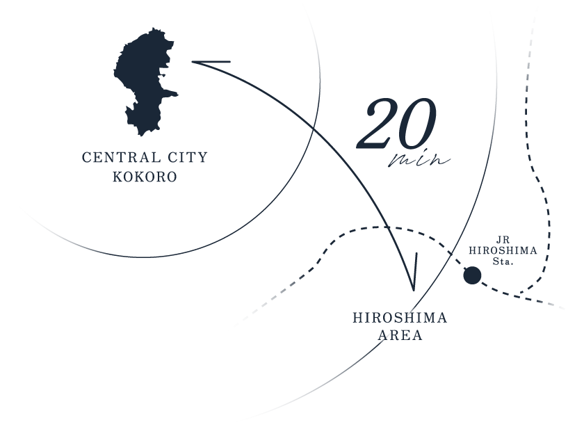 広島市中心部までのアクセスマップ